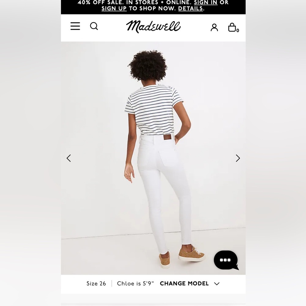 NWT Madewell 25T 10” High-Rise Skinny